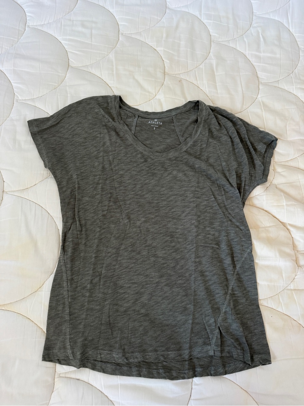 Athleta Women's Army Green V-Neck Tee